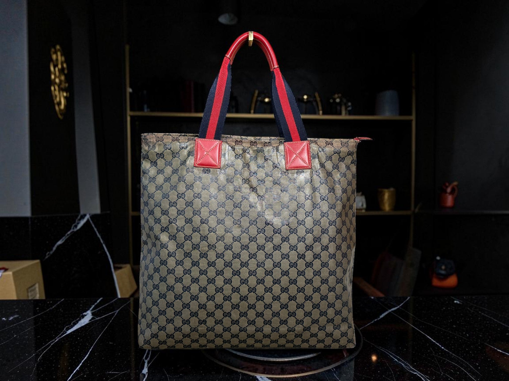 Gucci Crystal GG Sherry Line Large Tote (131233 002404)