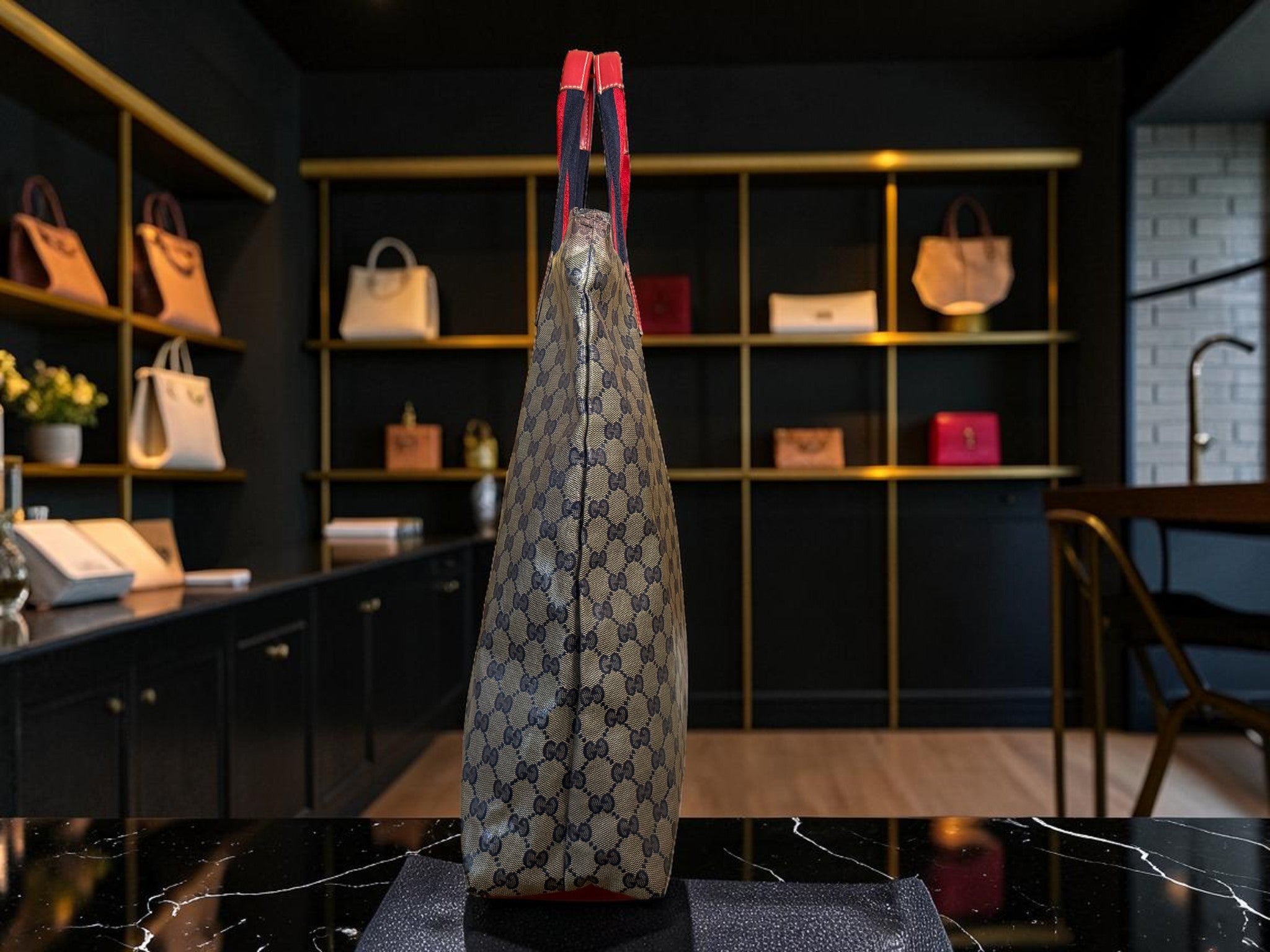 Gucci Crystal GG Sherry Line Large Tote (131233 002404)