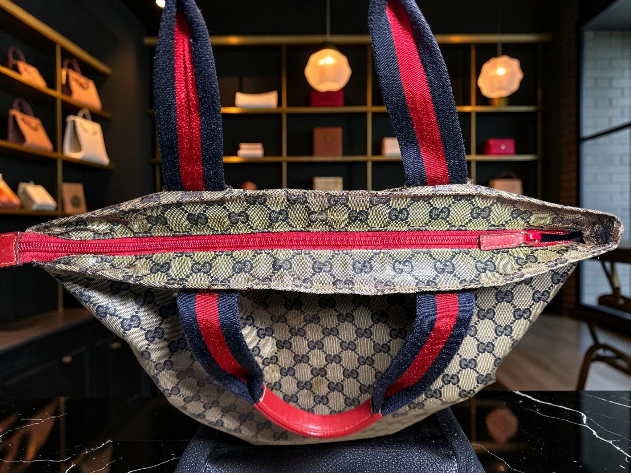 Gucci Crystal GG Sherry Line Large Tote (131233 002404)