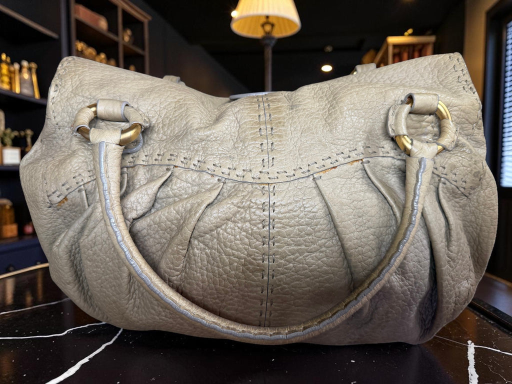 Vintage Valentino Garavani Soft Leather Gather Tote / Hobo Bag.