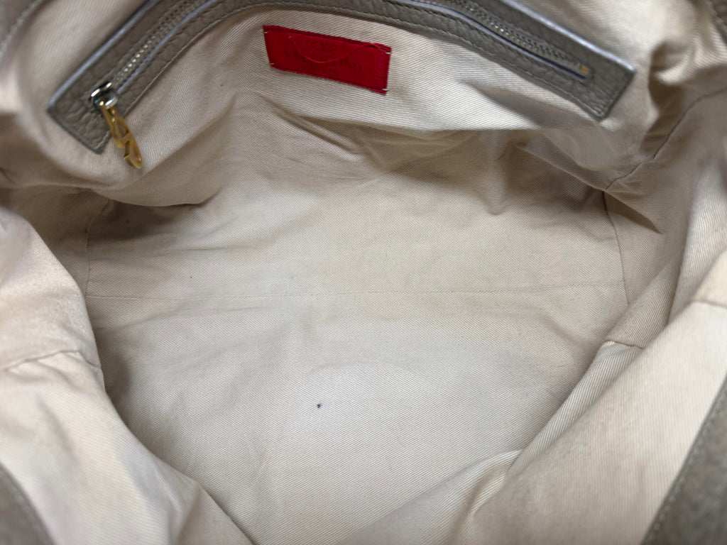 Vintage Valentino Garavani Soft Leather Gather Tote / Hobo Bag.