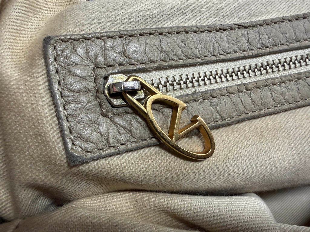 Vintage Valentino Garavani Soft Leather Gather Tote / Hobo Bag.