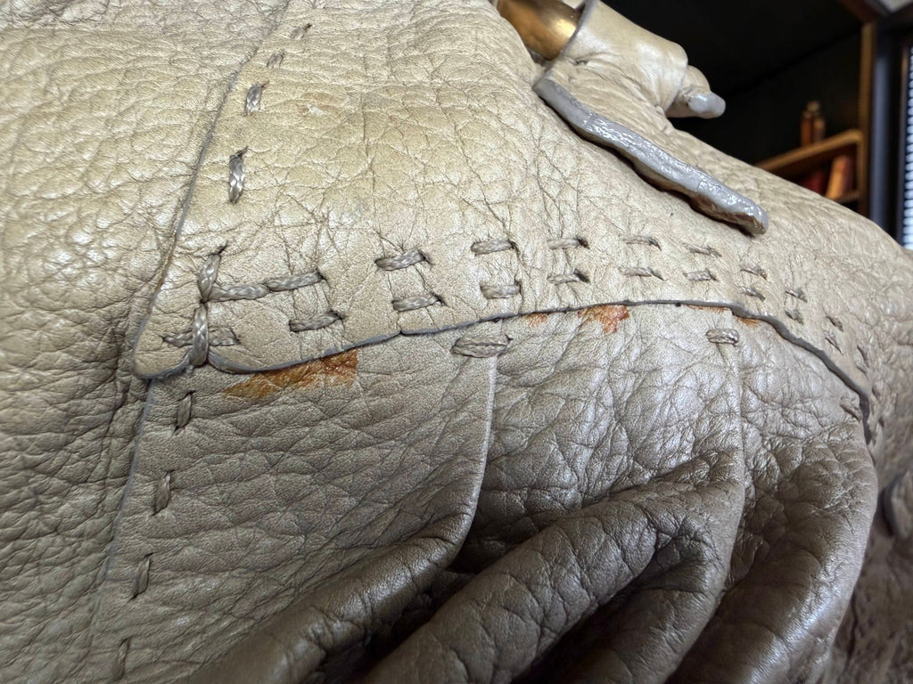 Vintage Valentino Garavani Soft Leather Gather Tote / Hobo Bag.