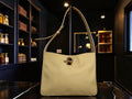 Etienne Aigner Leather Shoulder Bag (Cream / Off-White)