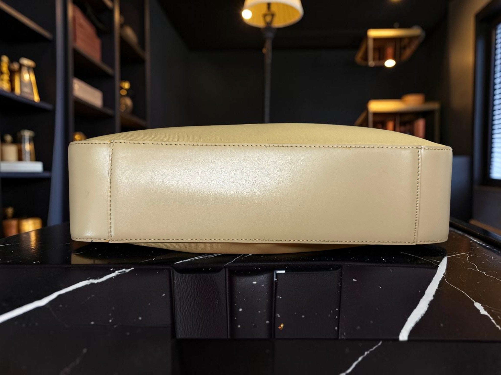 Etienne Aigner Leather Shoulder Bag (Cream / Off-White)