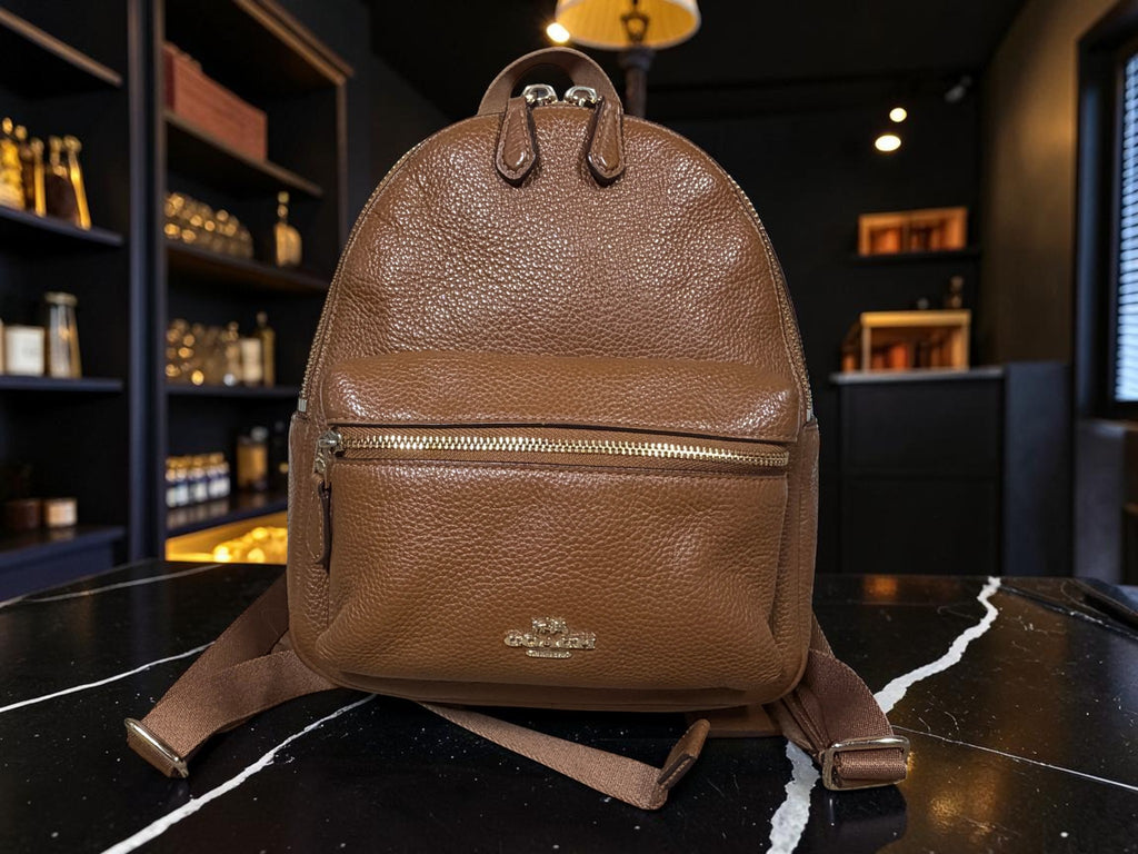 Coach Mini Charlie Backpack in Brown Pebbled Leather (F38263)