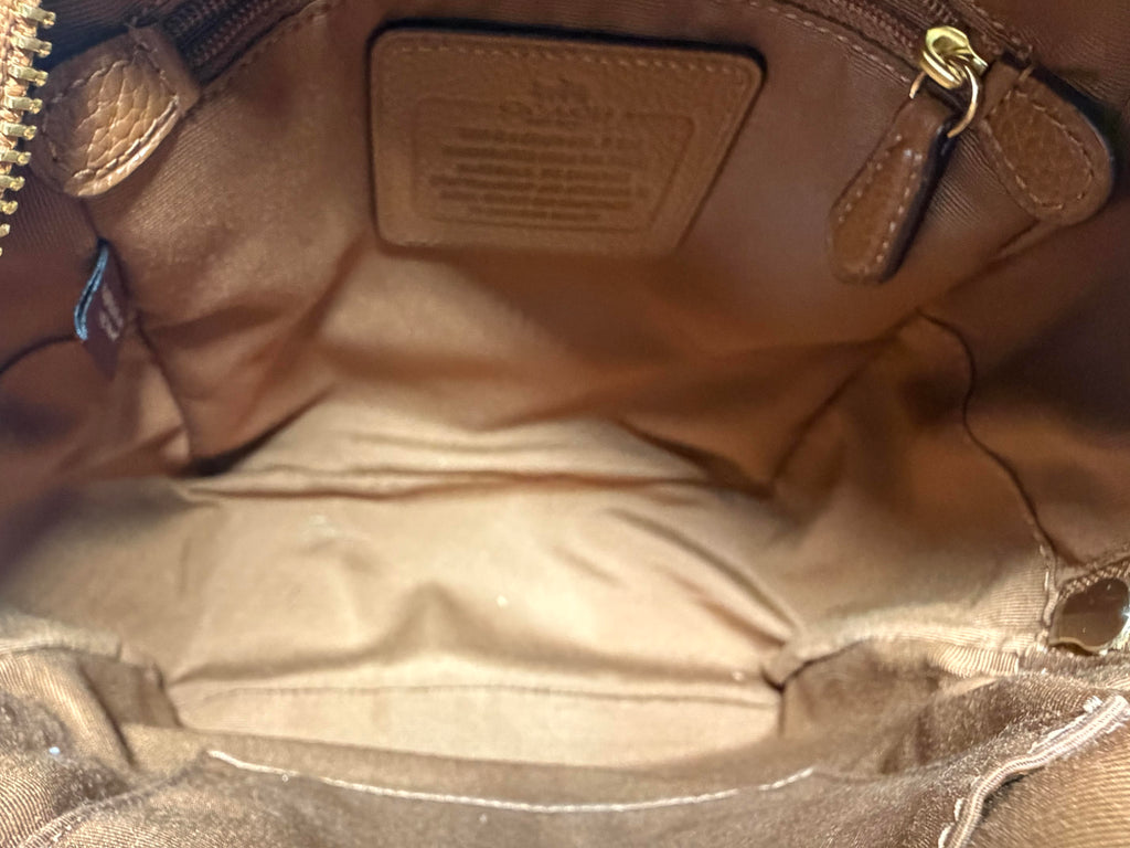 Coach Mini Charlie Backpack in Brown Pebbled Leather (F38263)