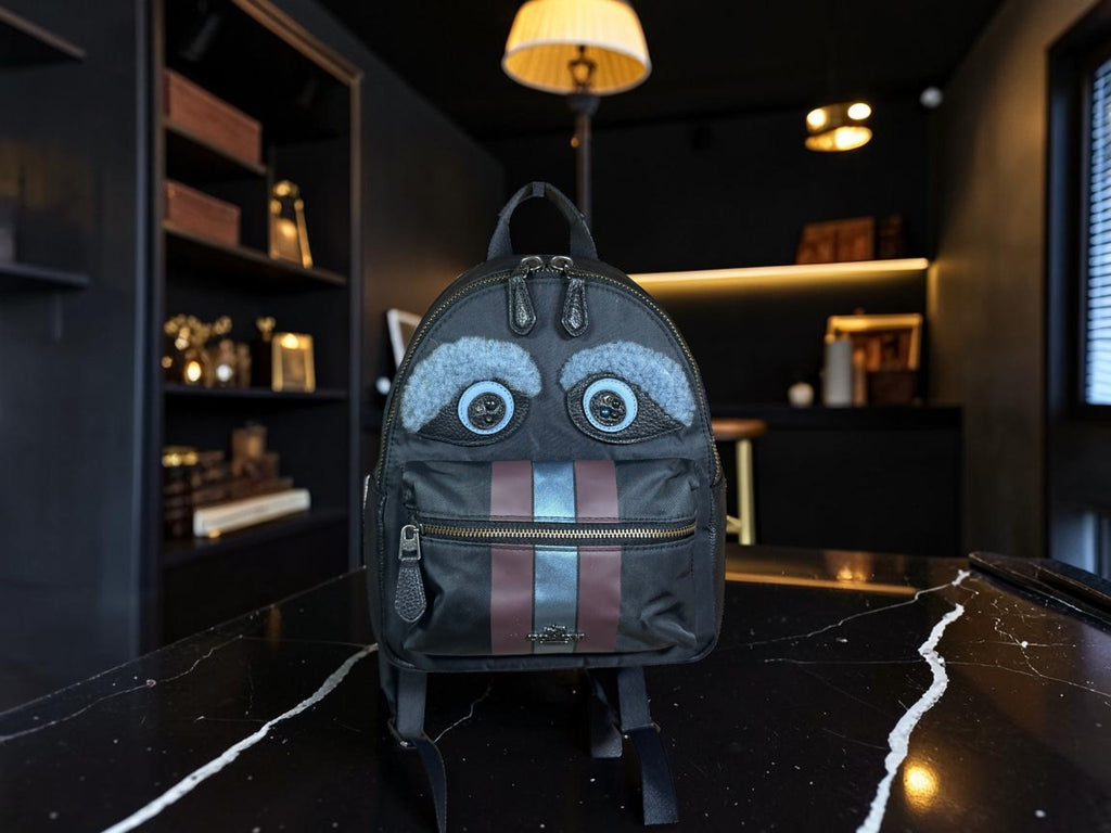 Coach Mini Monster Charlie Backpack (Bear/Raccoon Face Edition) RARE (F22894)