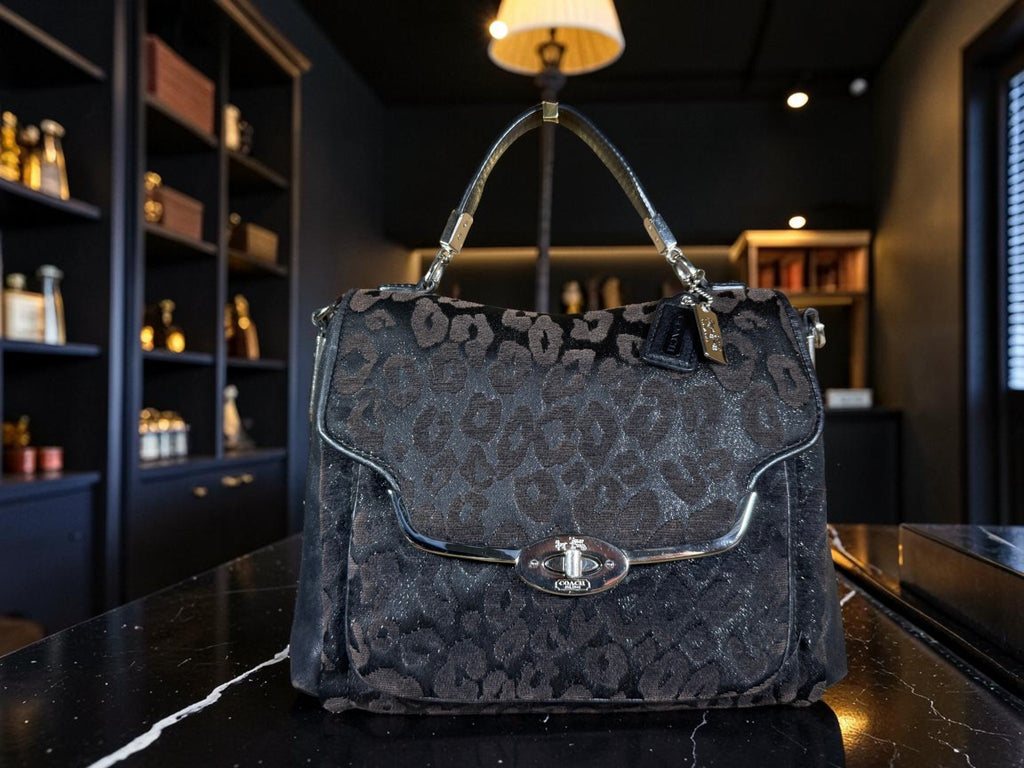 Coach Madison Chenille Ocelot Sadie Flap Satchel (26284)
