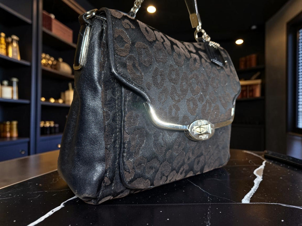 Coach Madison Chenille Ocelot Sadie Flap Satchel (26284)
