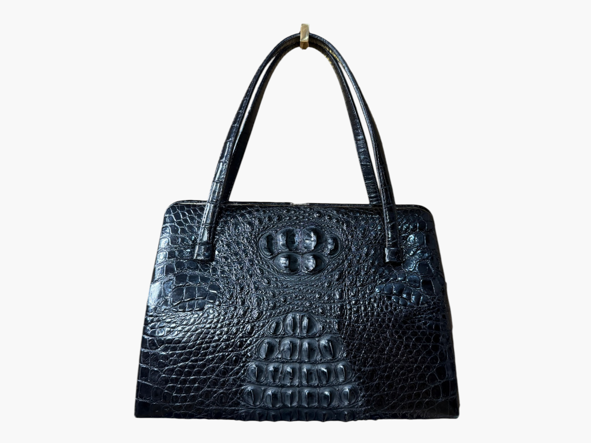 1960s Vintage Genuine Hornback Crocodile Leather Handbag - UK Shipping only