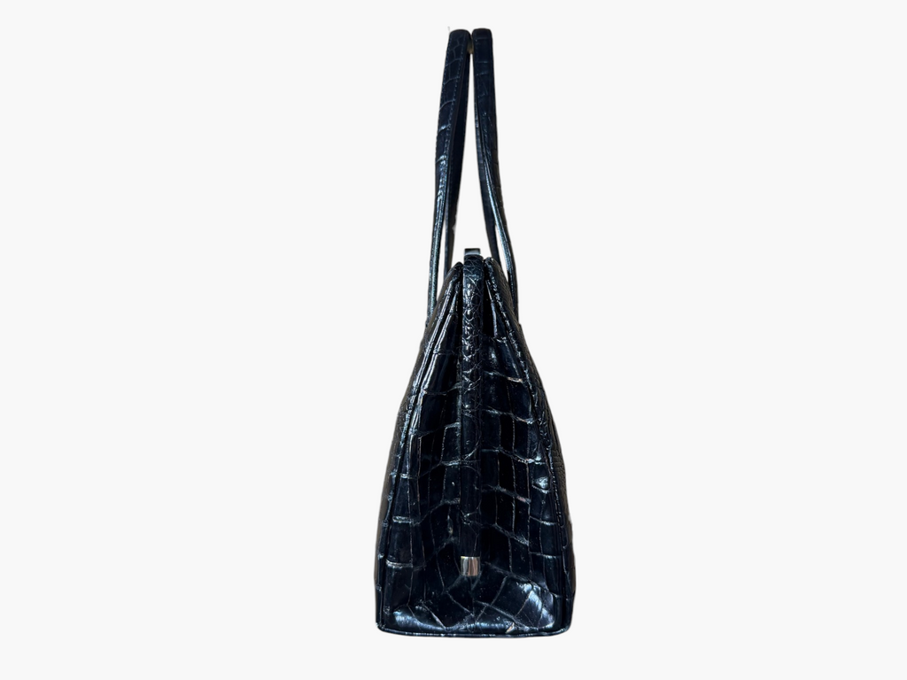 1960s Vintage Genuine Hornback Crocodile Leather Handbag - UK Shipping only