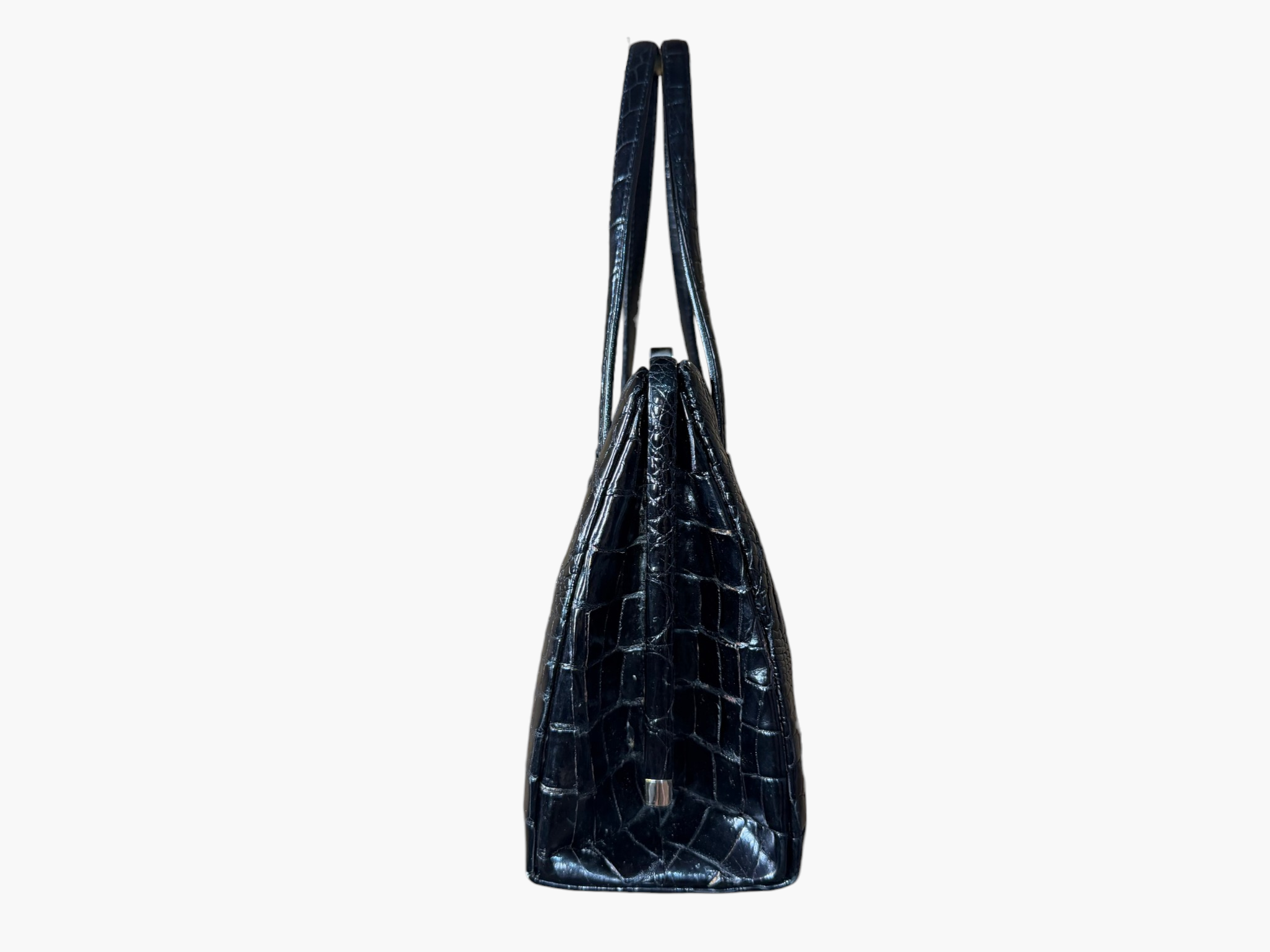 1960s Vintage Genuine Hornback Crocodile Leather Handbag - UK Shipping only