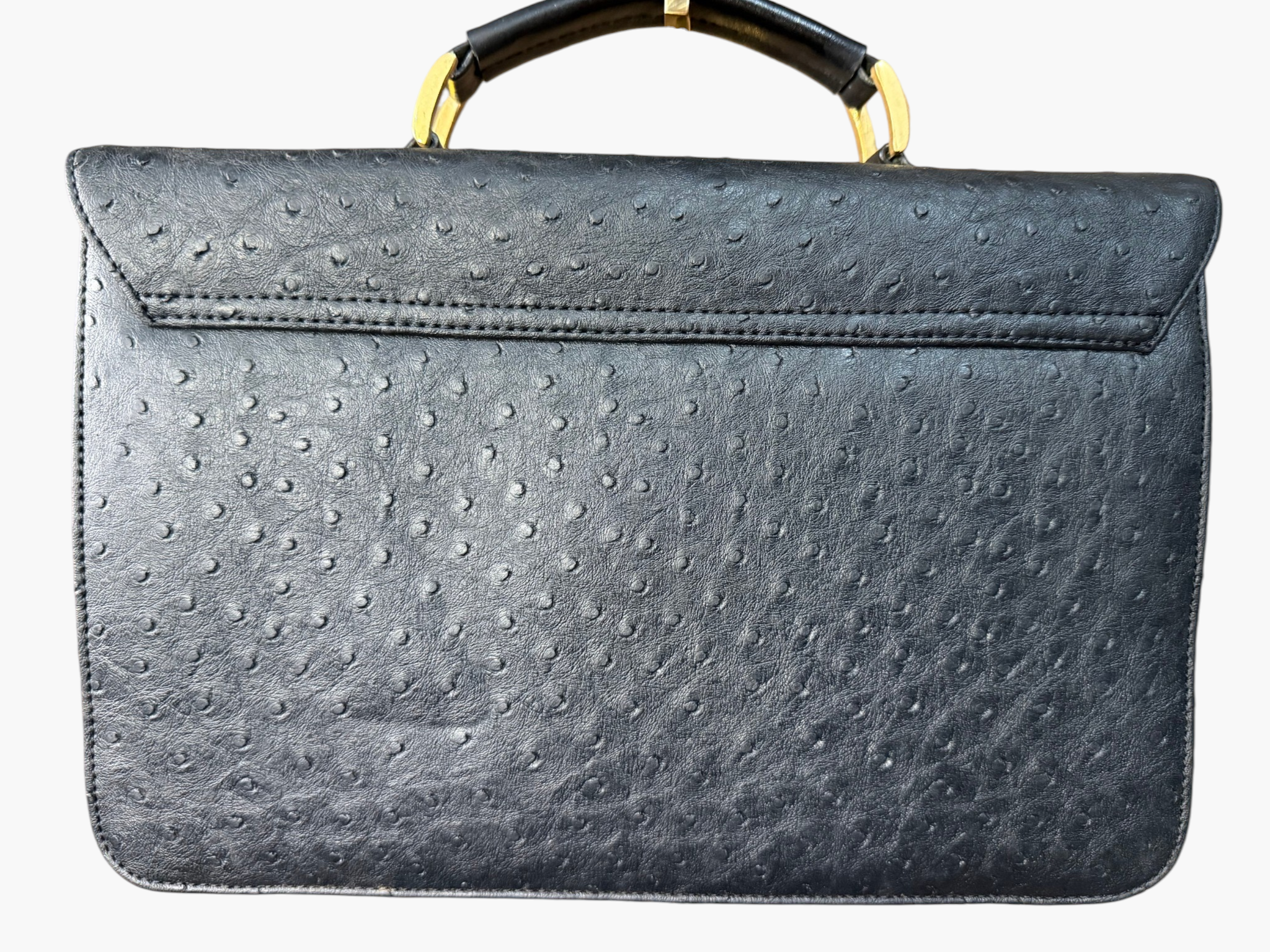 Moda Italia Genuine Ostrich Leather Top Handle Bag / Micro Briefcase