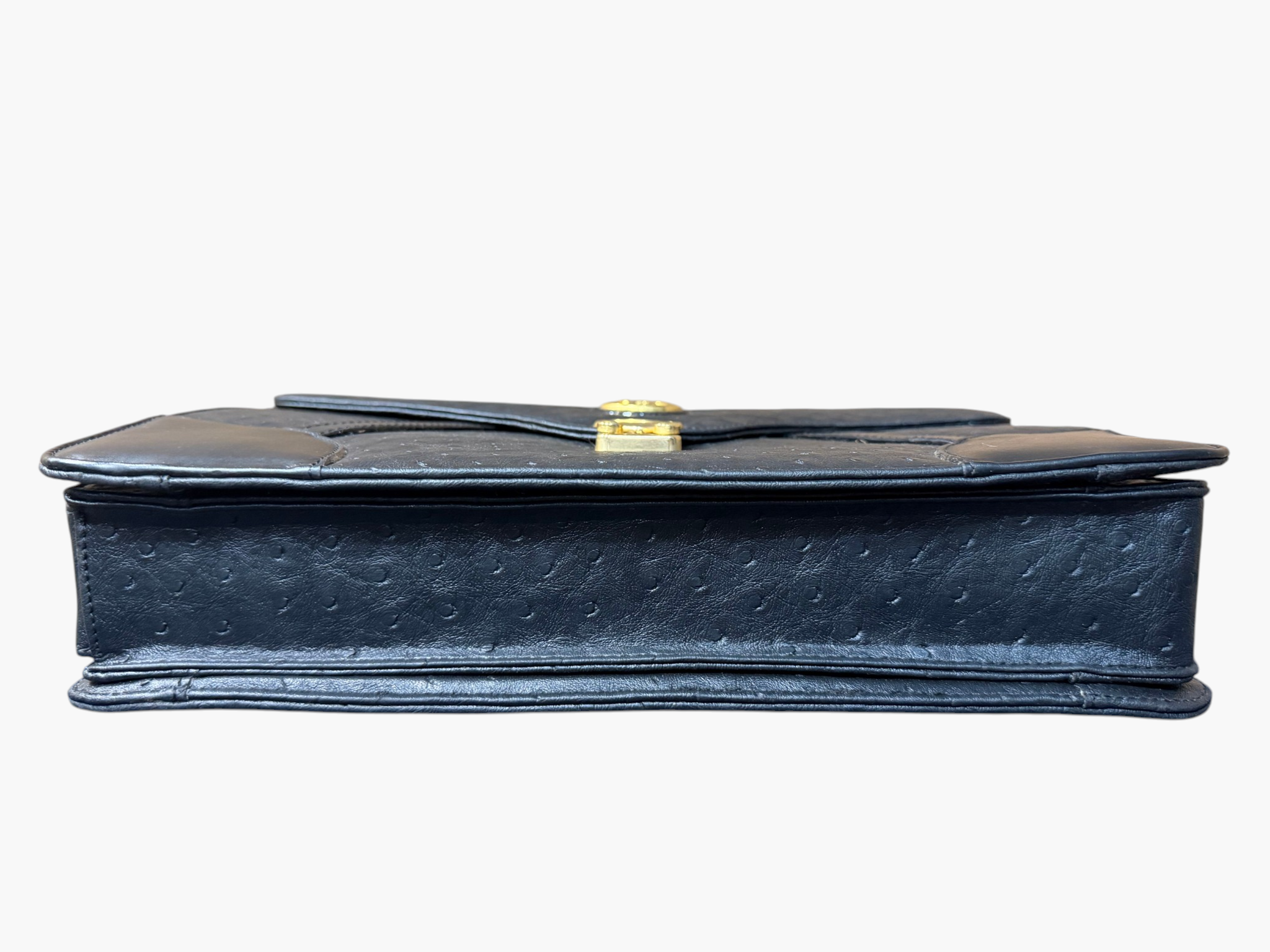 Moda Italia Genuine Ostrich Leather Top Handle Bag / Micro Briefcase