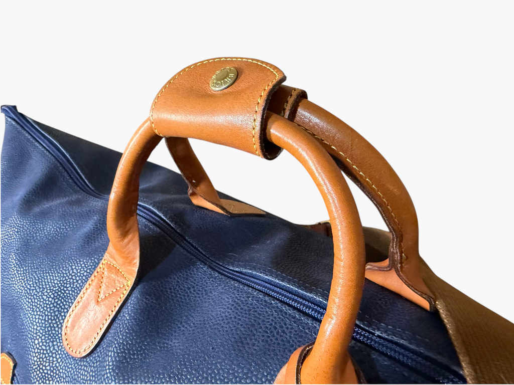 Bric’s Life 22" Large Navy Pebbled Leather Cargo Weekender / Travel Bag
