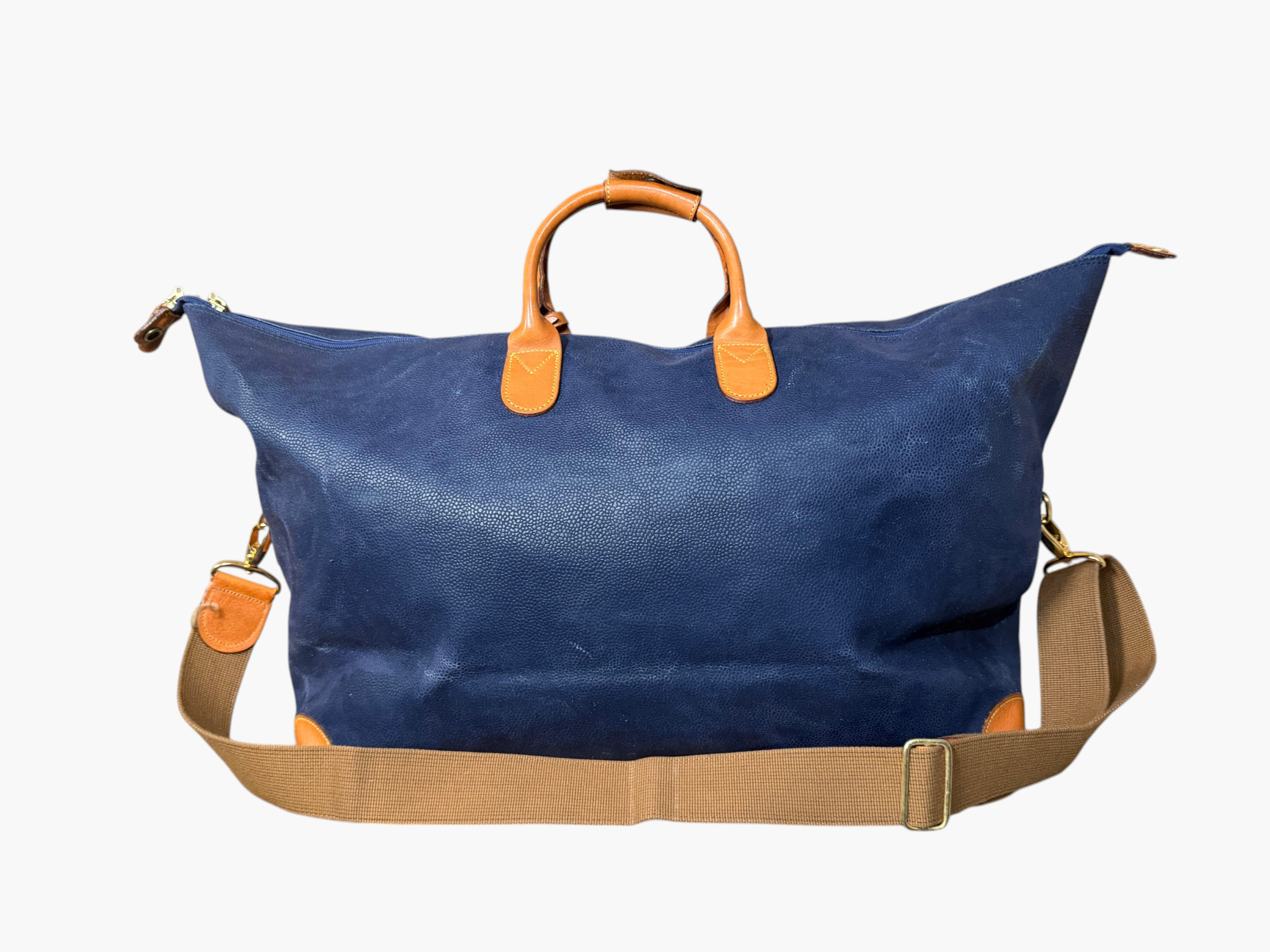 Bric’s Life 22" Large Navy Pebbled Leather Cargo Weekender / Travel Bag