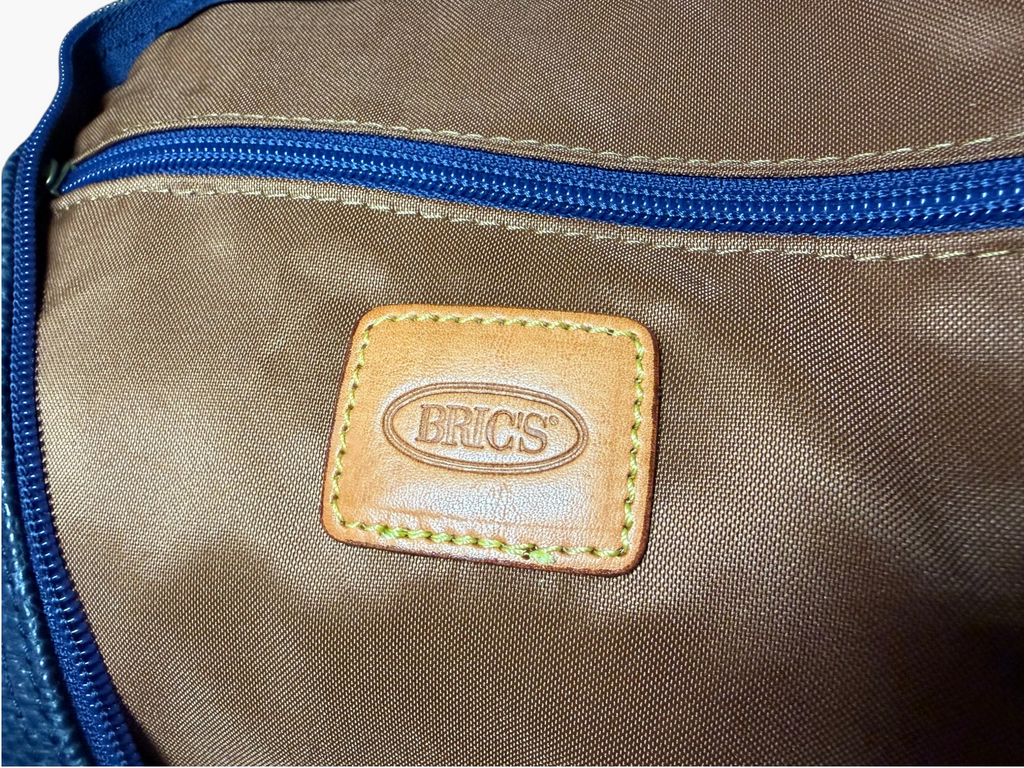 Bric’s Life 22" Large Navy Pebbled Leather Cargo Weekender / Travel Bag