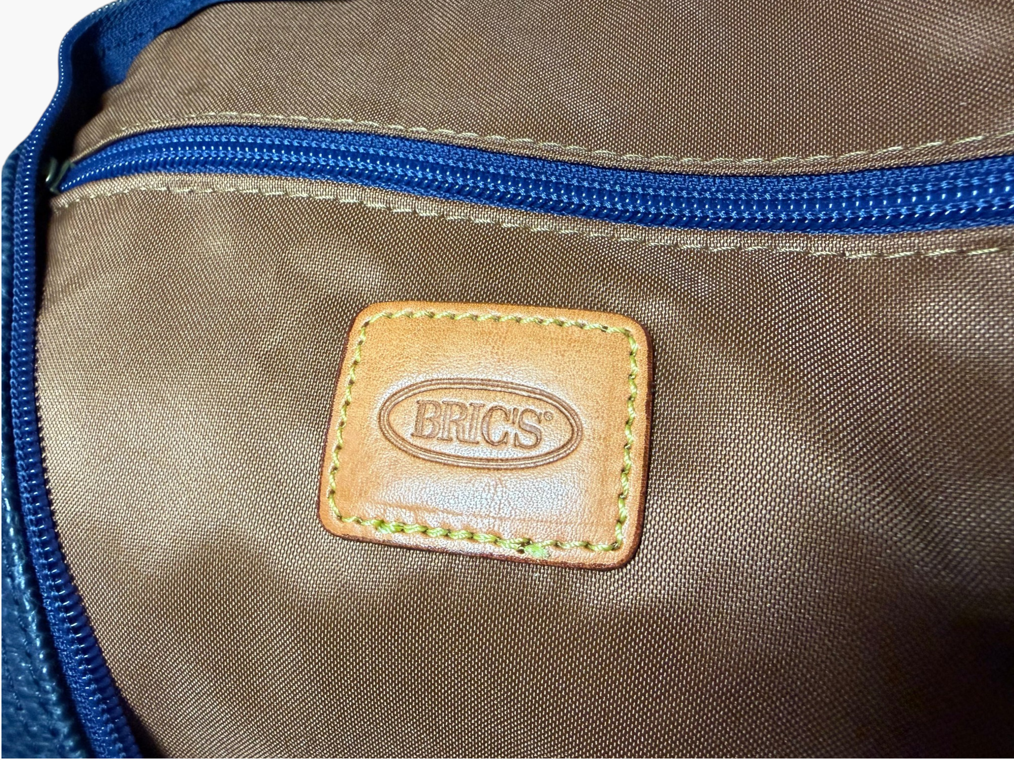 Bric’s Life 22" Large Navy Pebbled Leather Cargo Weekender / Travel Bag