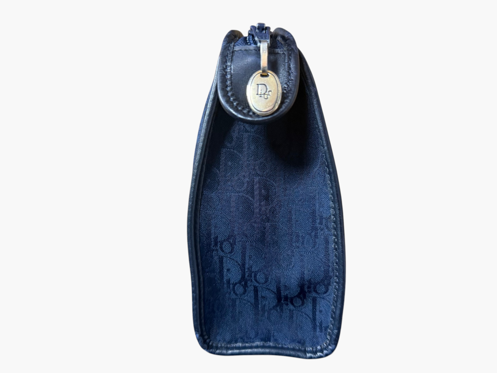 Vintage Christian Dior Navy Oblique Canvas Pouch Clutch