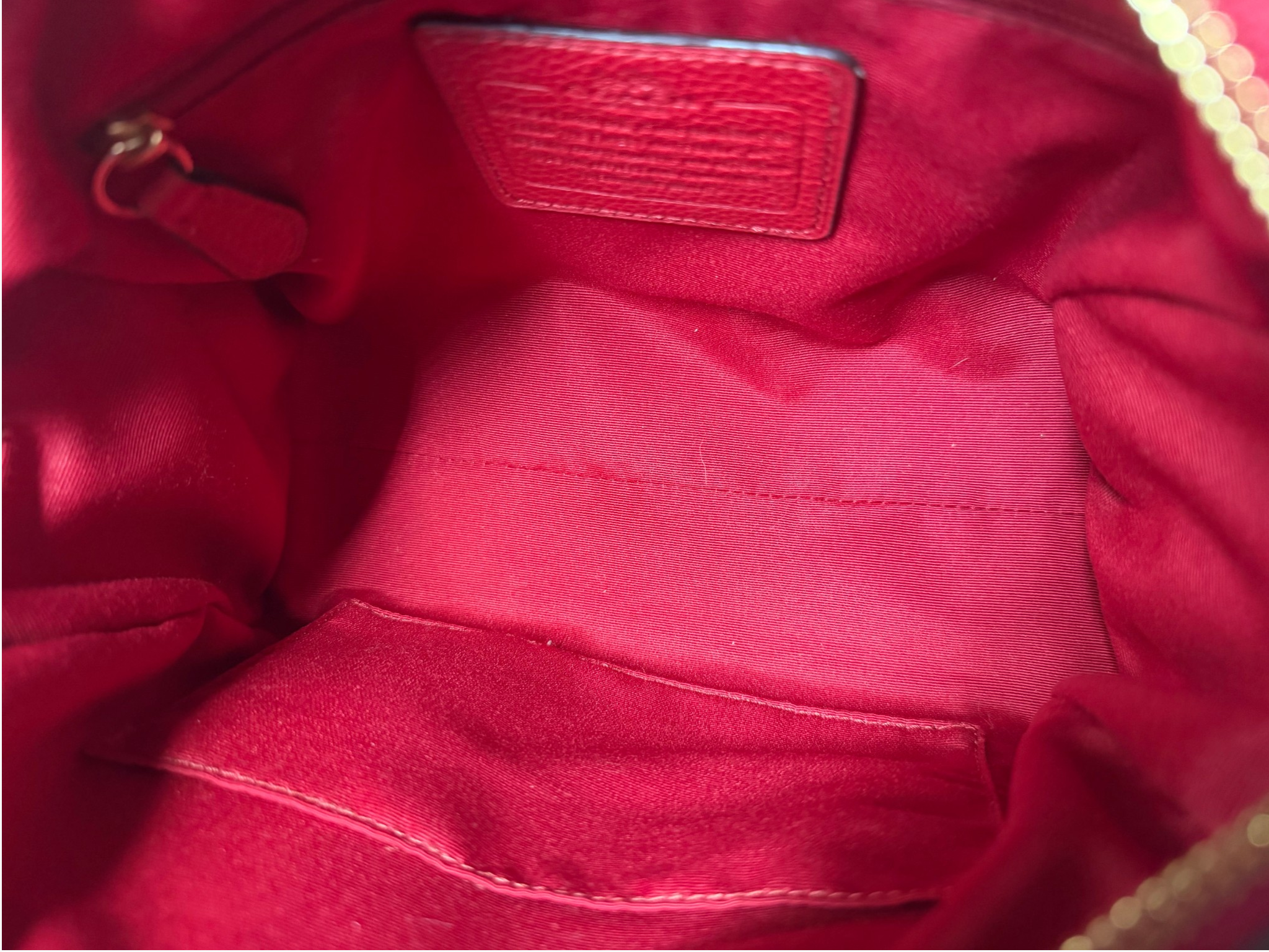 Coach Bennett Satchel in Signature Denim with Red Leather Trim