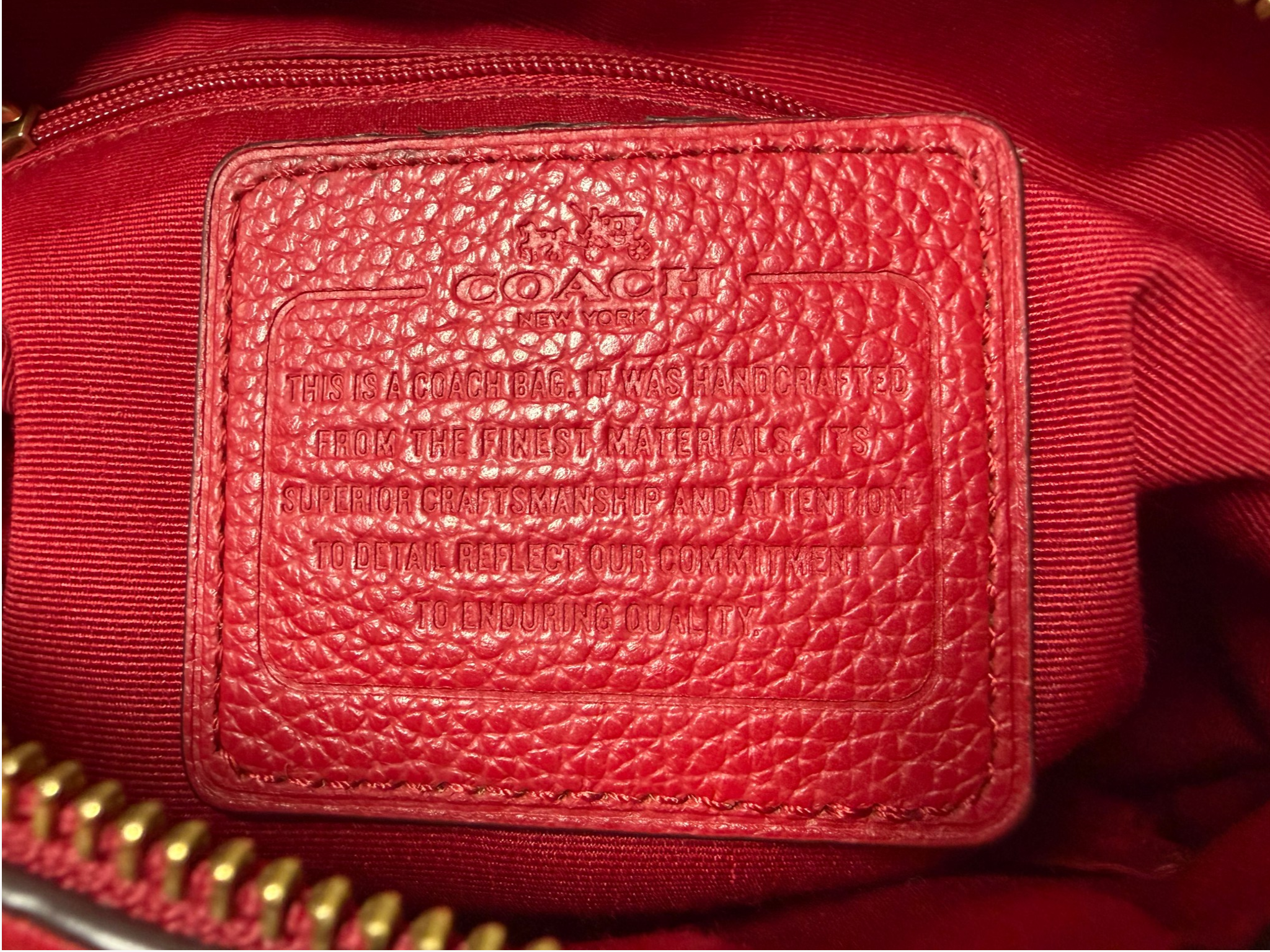 Coach Bennett Satchel in Signature Denim with Red Leather Trim