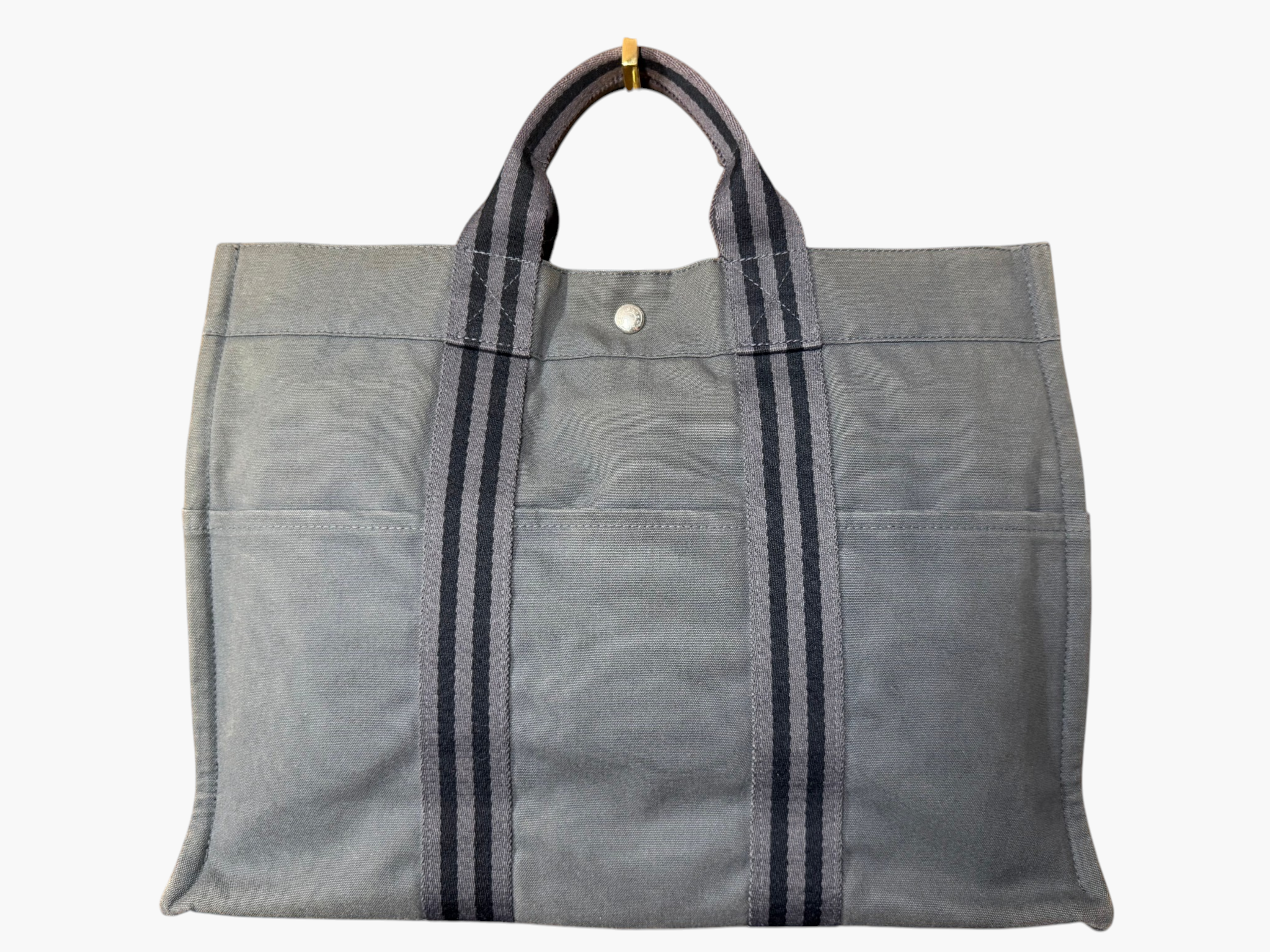 Hermès Fourre-Tout MM Canvas Tote in Grey