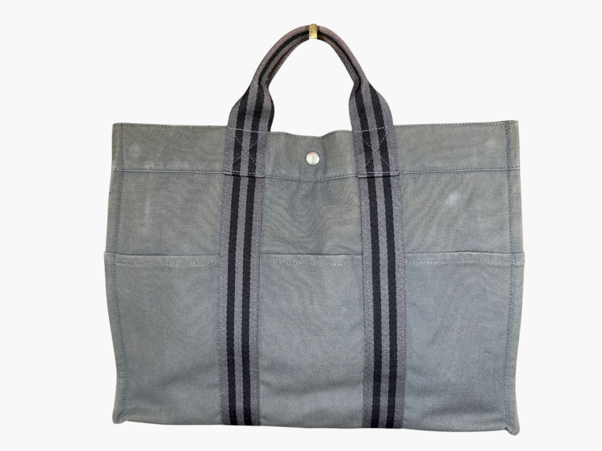 Hermès Fourre-Tout MM Canvas Tote in Grey