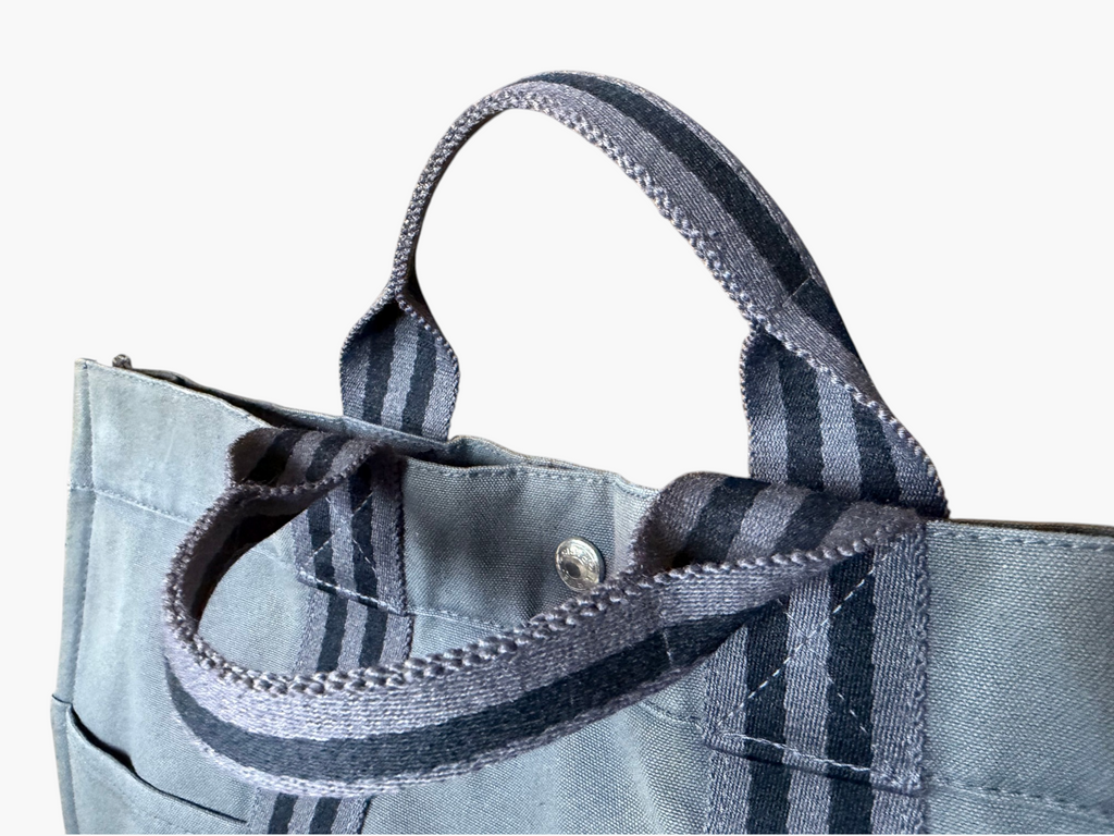 Hermès Fourre-Tout MM Canvas Tote in Grey
