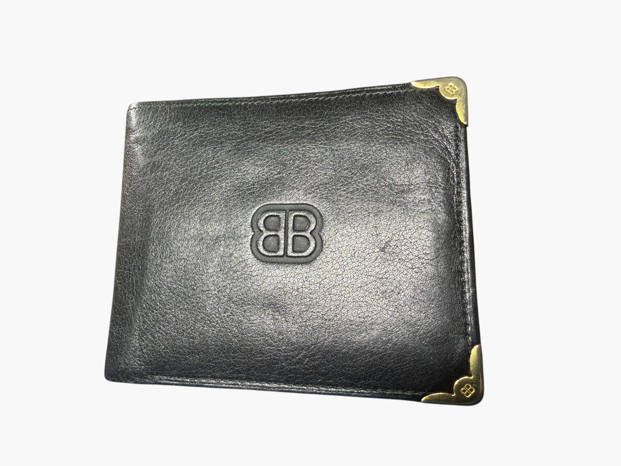 Vintage Balenciaga Black Leather Bifold Wallet