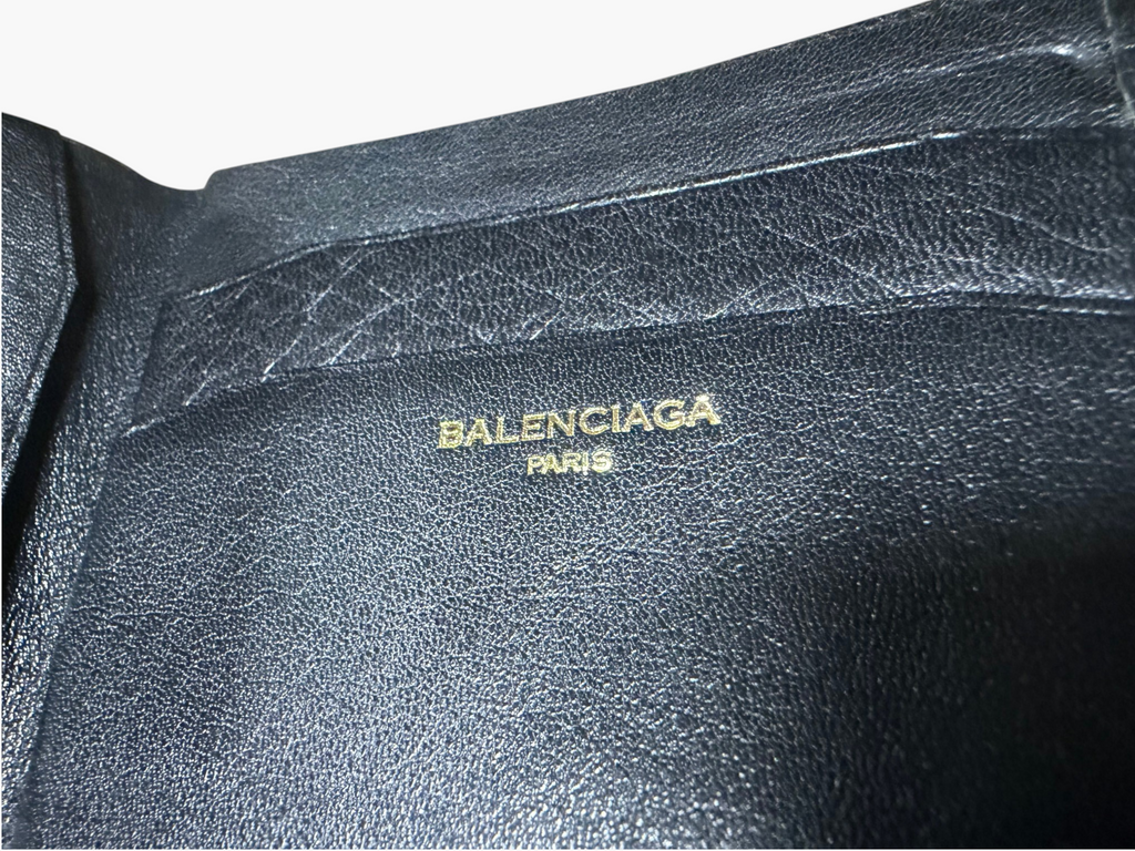 Vintage Balenciaga Black Leather Bifold Wallet