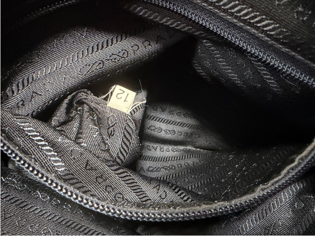 Prada Tessuto Impunturato Quilted Nylon Chain Tote in Dark Navy Blue