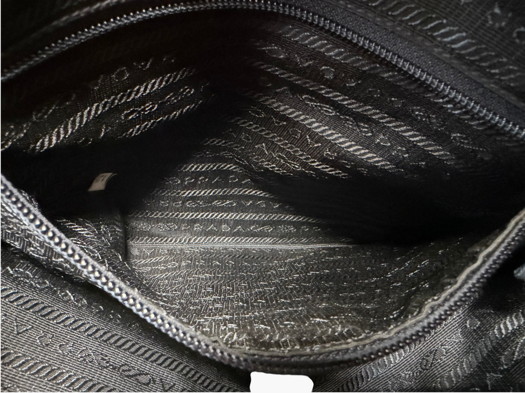 Prada Tessuto Impunturato Quilted Nylon Chain Tote in Dark Navy Blue