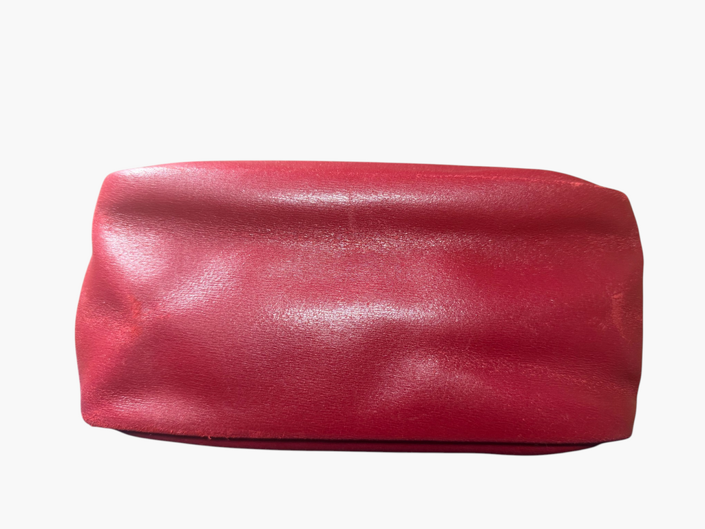 Vintage Longchamp Le Roseau Red Leather Tote