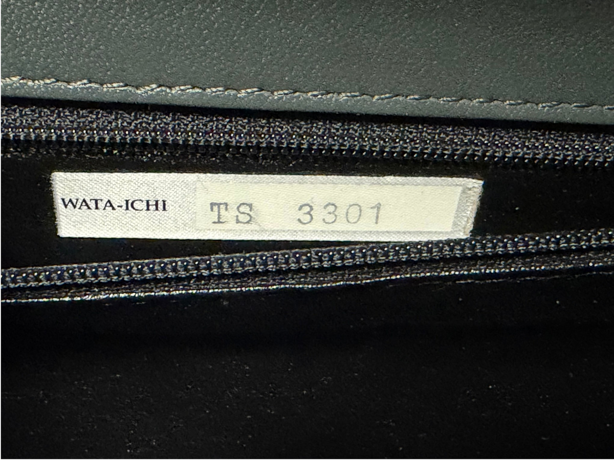 Wata-Ichi Grey Genuine Ostrich Leather Top Handle Bag