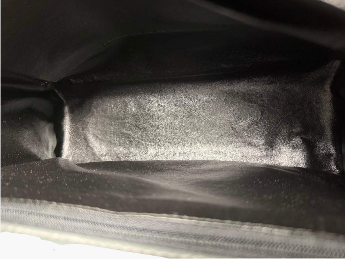 Wata-Ichi Grey Genuine Ostrich Leather Top Handle Bag