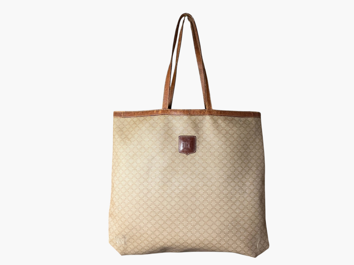 Vintage Celine Macadam Blason Flat Shopper Tote