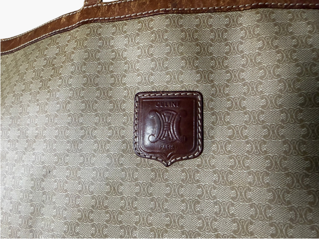 Vintage Celine Macadam Blason Flat Shopper Tote