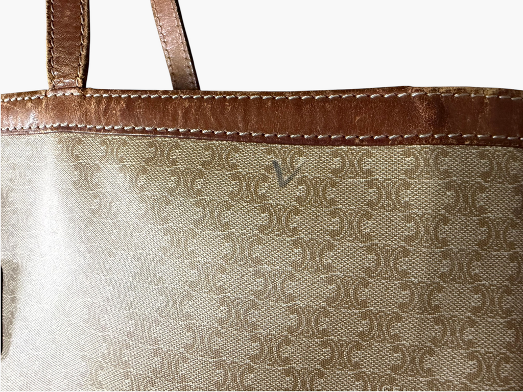 Vintage Celine Macadam Blason Flat Shopper Tote