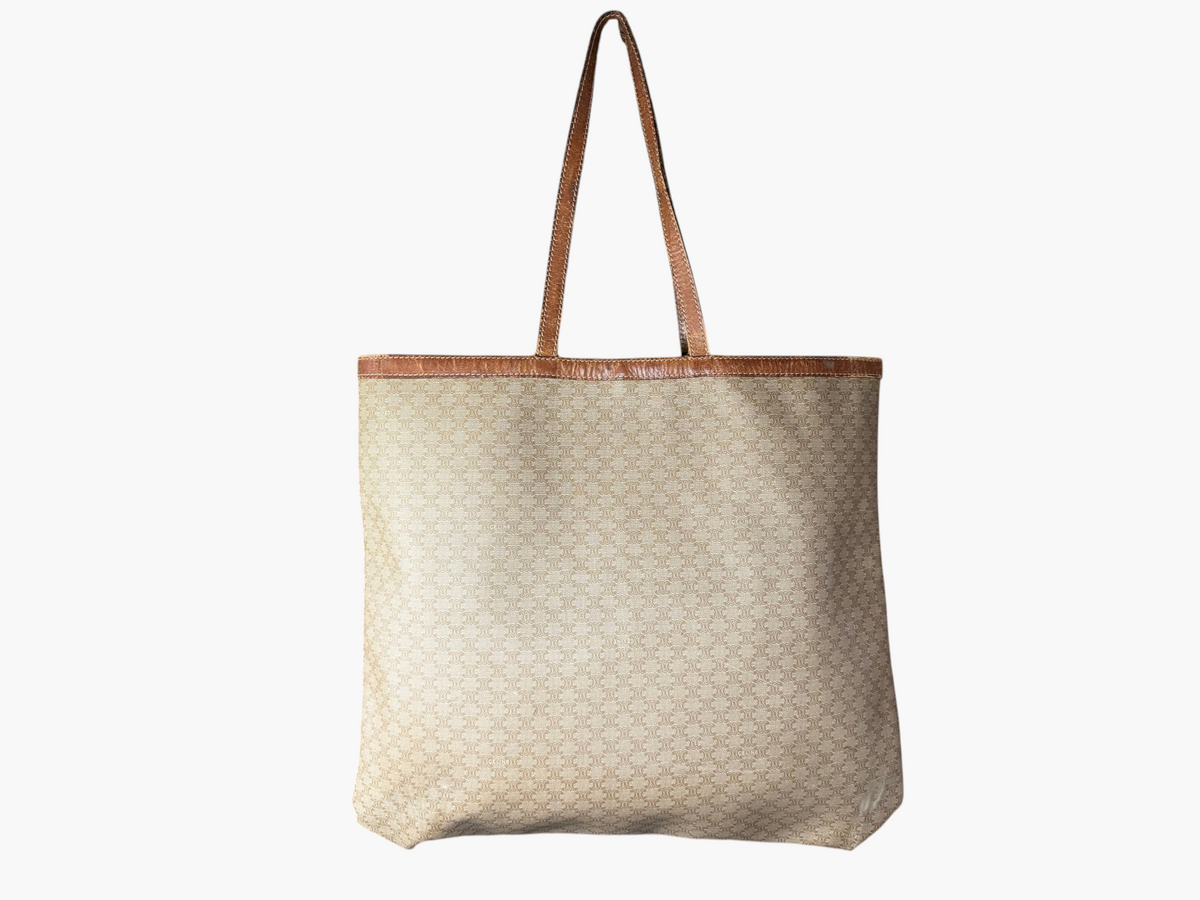 Vintage Celine Macadam Blason Flat Shopper Tote