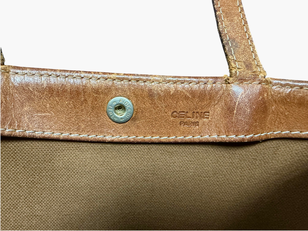 Vintage Celine Macadam Blason Flat Shopper Tote