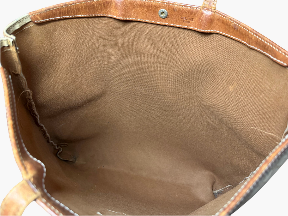 Vintage Celine Macadam Blason Flat Shopper Tote