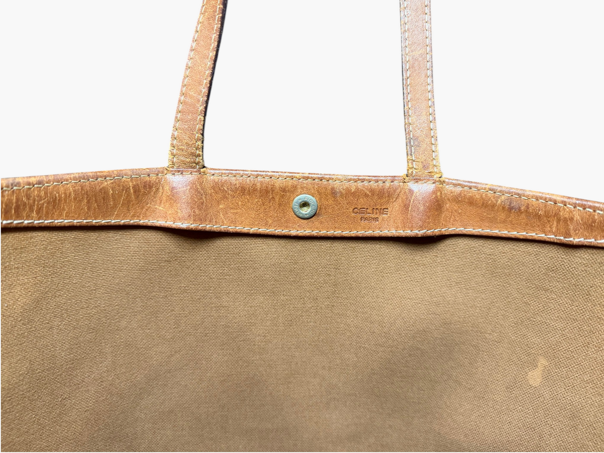 Vintage Celine Macadam Blason Flat Shopper Tote