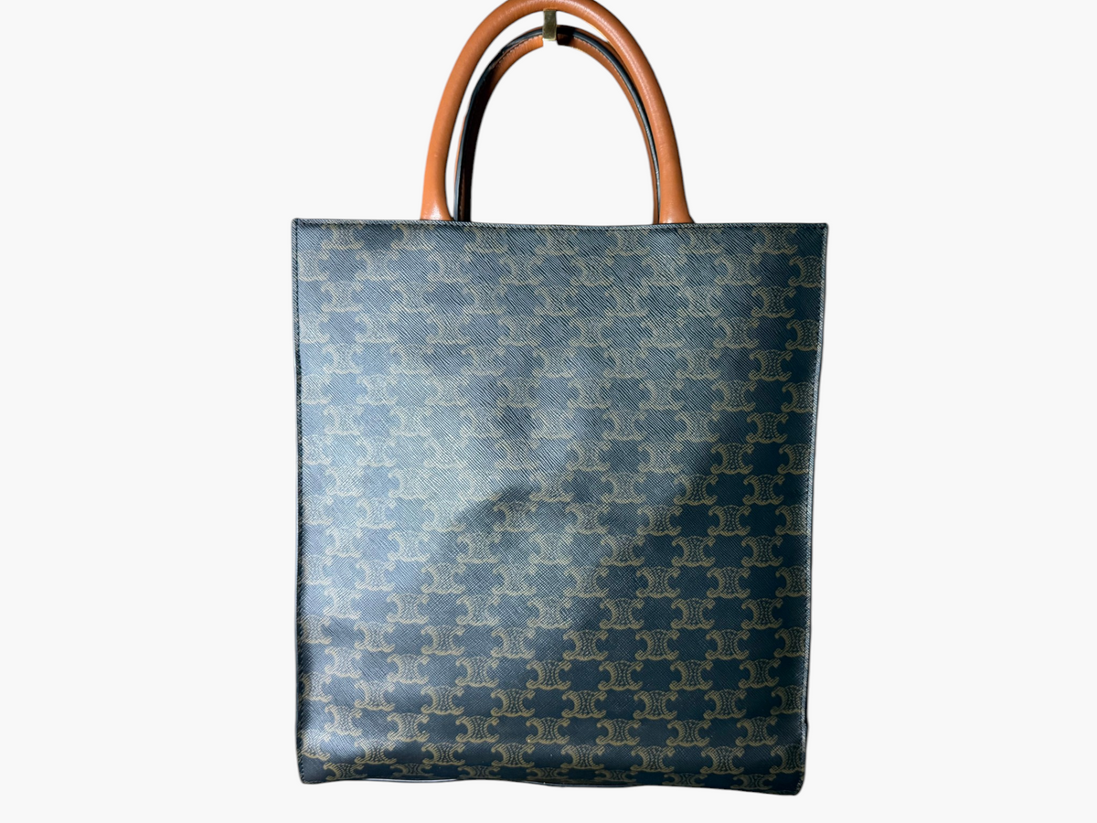 Celine Small Vertical Cabas in Triomphe Canvas with CELINE Print