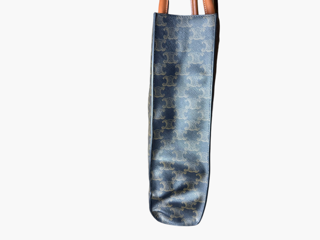Celine Small Vertical Cabas in Triomphe Canvas with CELINE Print