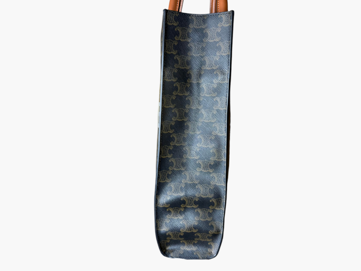 Celine Small Vertical Cabas in Triomphe Canvas with CELINE Print