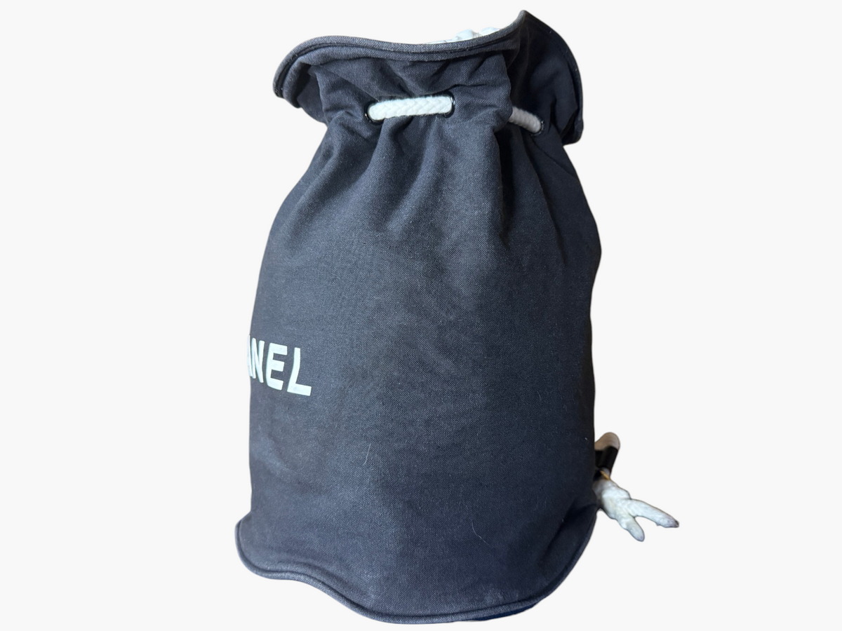 Chanel Canvas Rope Drawstring Pool Bag