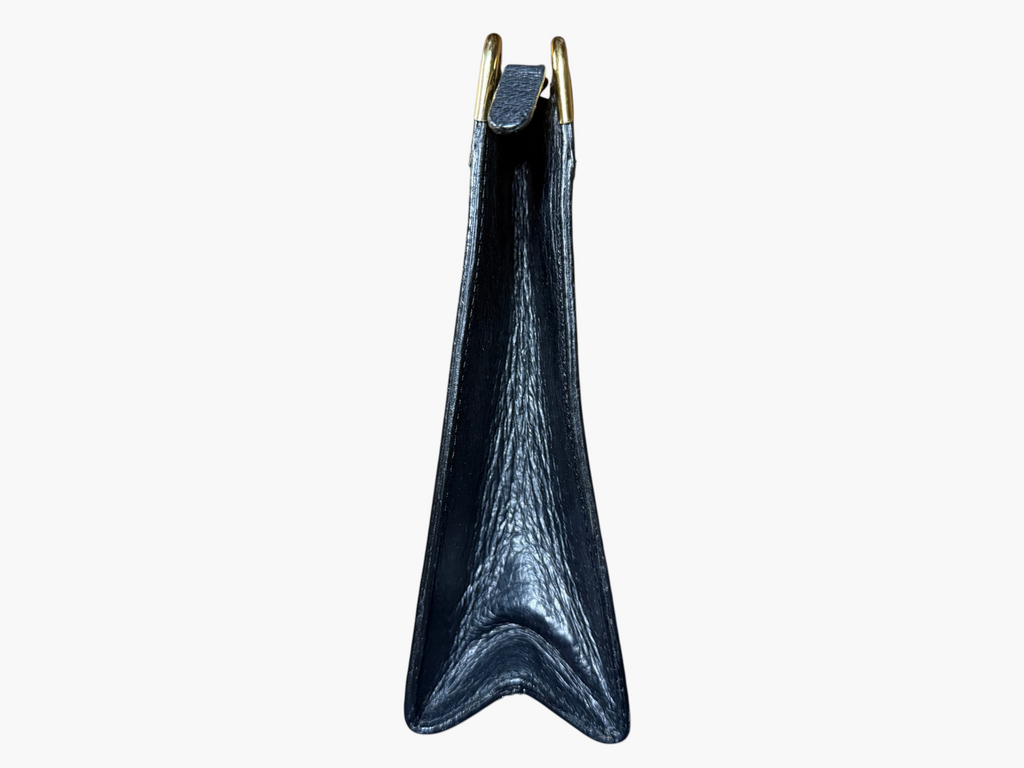 Vintage Valentino Garavani Black Leather Zip Clutch