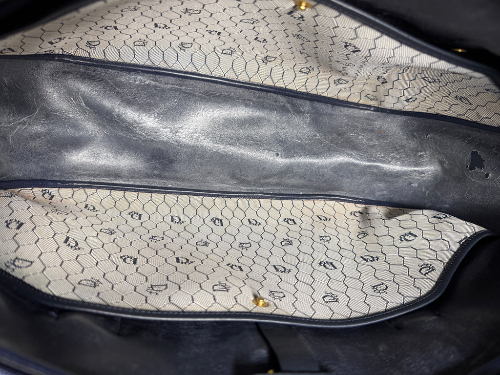 Vintage Christian Dior Street Chic BLUE Honeycomb Canvas Hobo Tote - Ultra Rare – photo 13