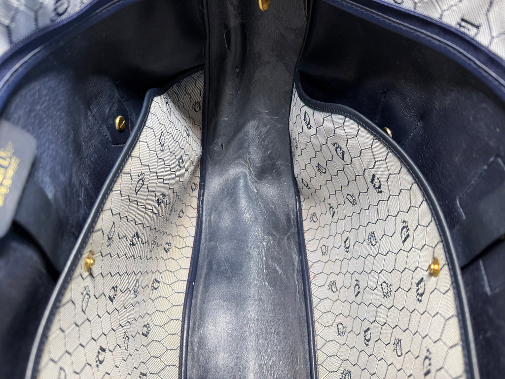 Vintage Christian Dior Street Chic BLUE Honeycomb Canvas Hobo Tote - Ultra Rare – photo 14